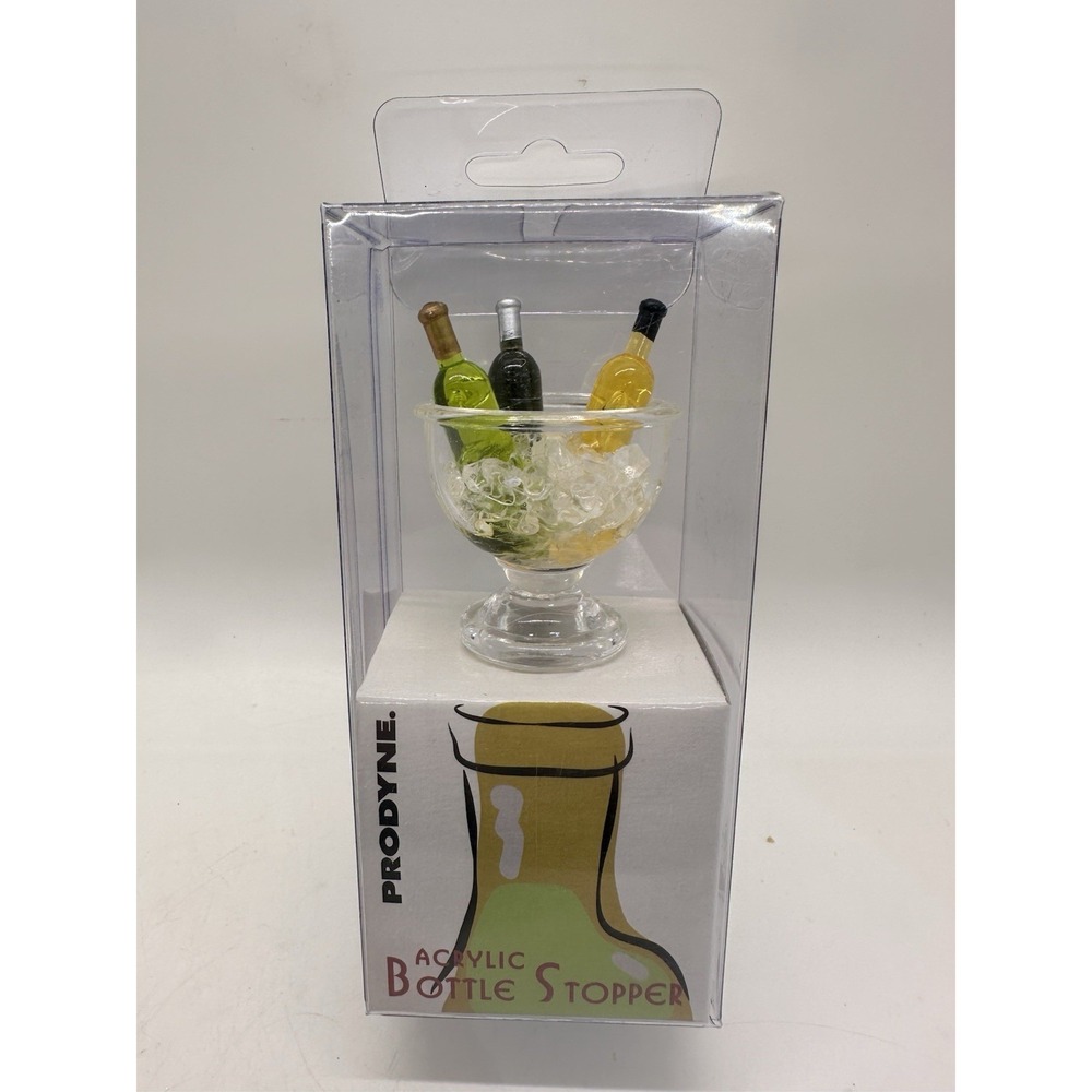 Prodyne Acrylic Bottle Stopper Wine Chiller Ice Bucket Mini Bottles New In‎ Box